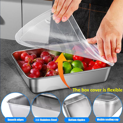 FreshBerry™ Steel Containers (Pack Of 4)